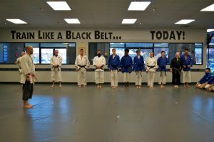 black belt line at attention 