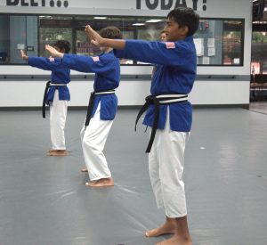 students demonstrating kata 