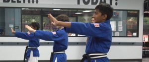 students demonstrating kata