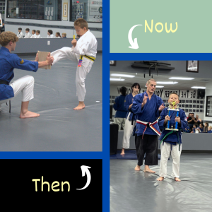 Then vs. Now picture of a student 