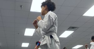 Kids practicing stances