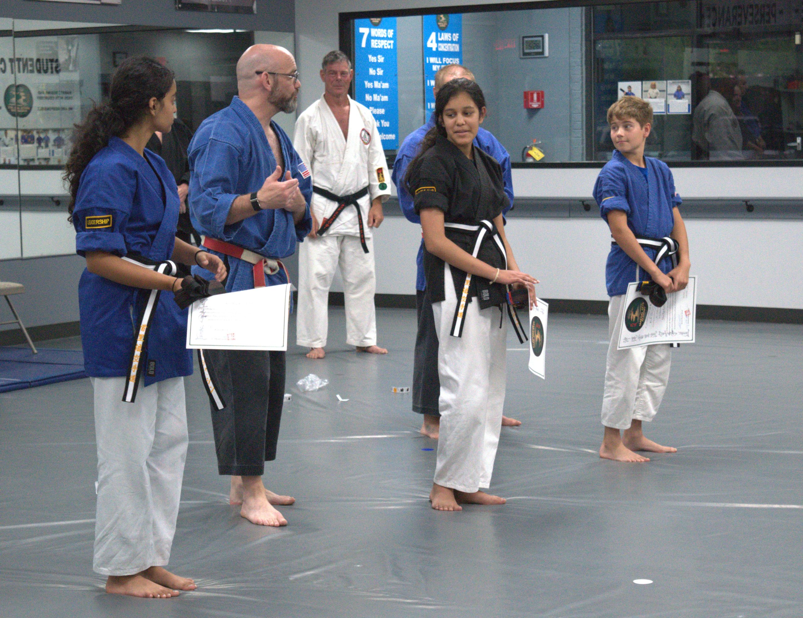 Students Receiving Black Belts 