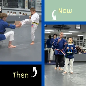 Then vs. Now picture of a student