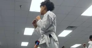 Kids practicing stances